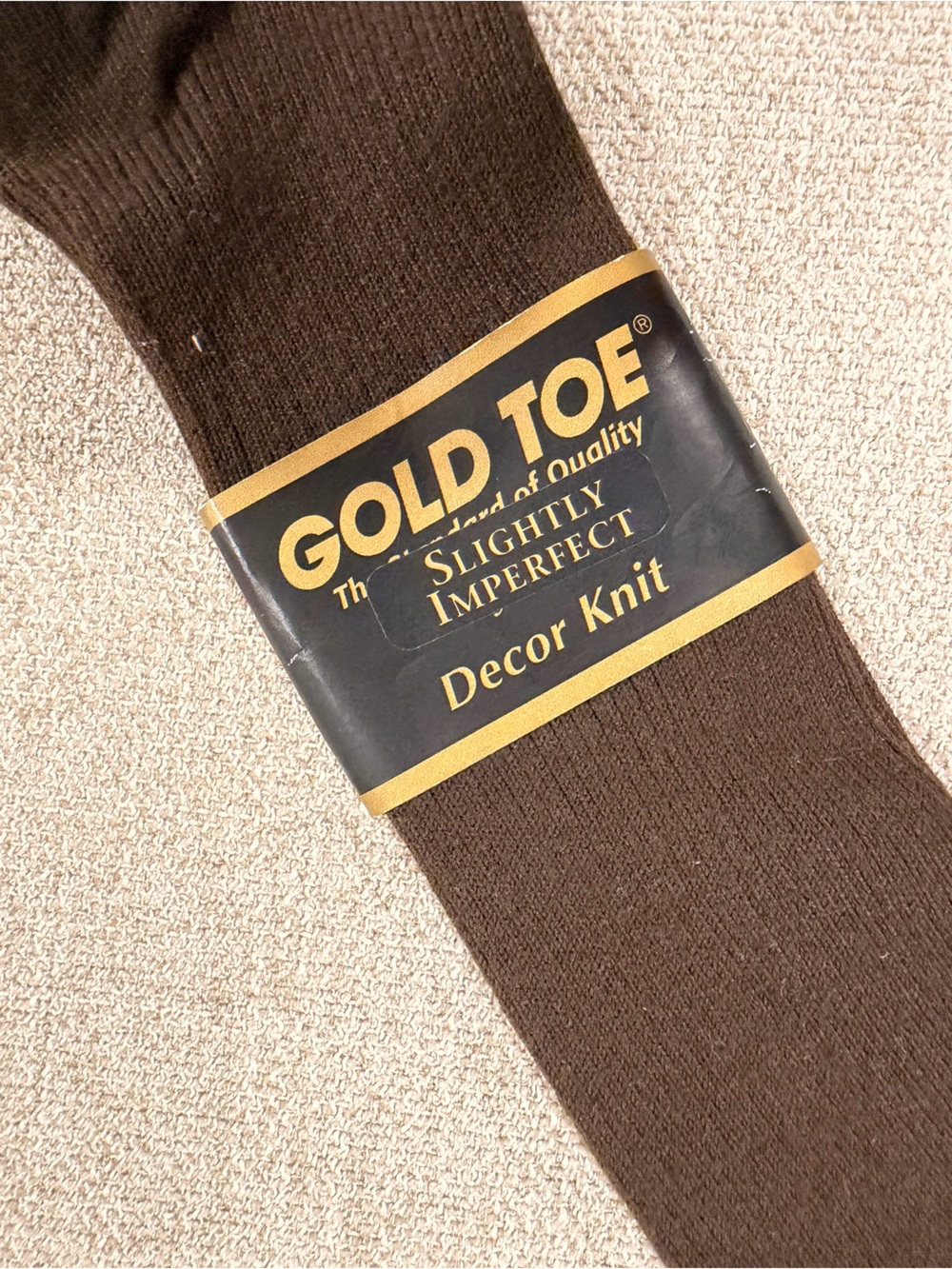 Vintage Gold Toe Decor Knit Socks 2 Pair Brown NOS
Deadstock Mens 10-13